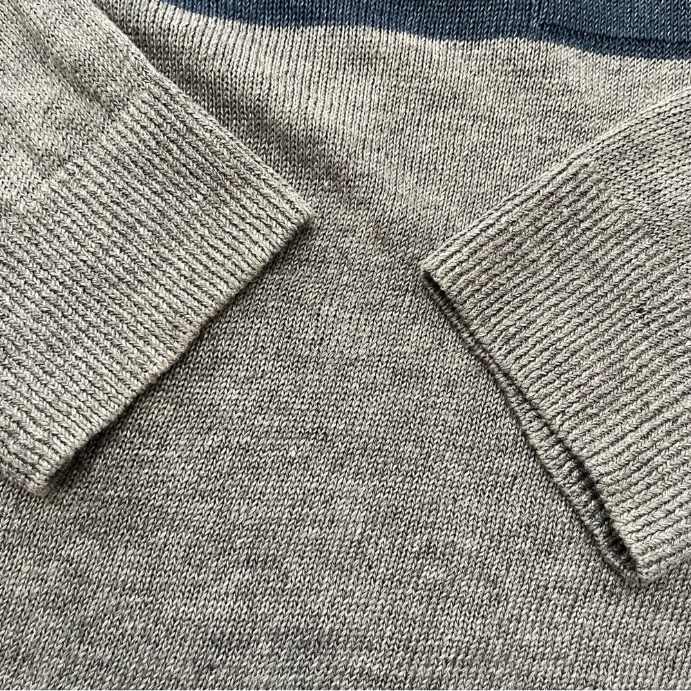 Todd Snyder 100% linen two tone blue strip gray crewneck sweater 2XL *Read - Picture 11 of 16